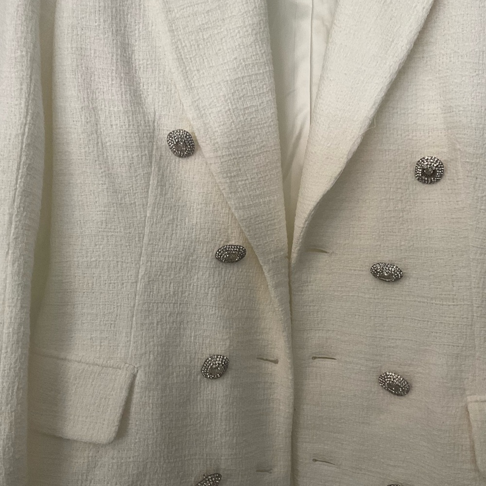 Zara Off-White Textured Jacket - Picture 3 of 4
